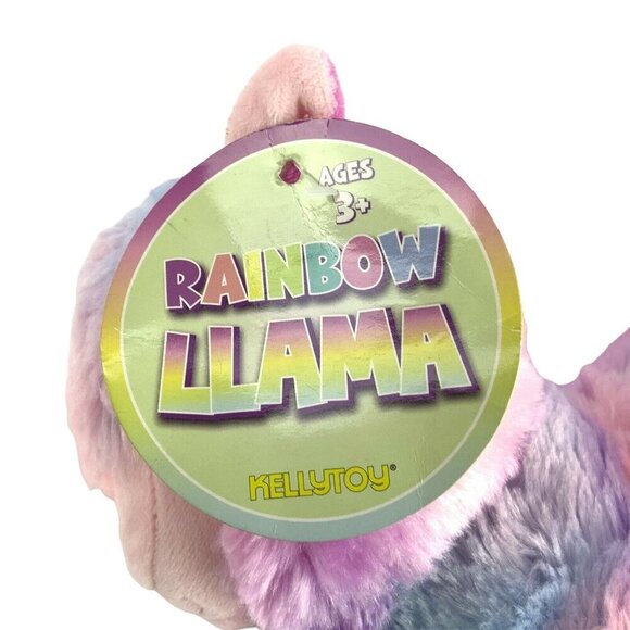 Rainbow Llama Plush Stuffed Animal 13 inch Soft Colorful by KellyToy - Picture 7 of 10